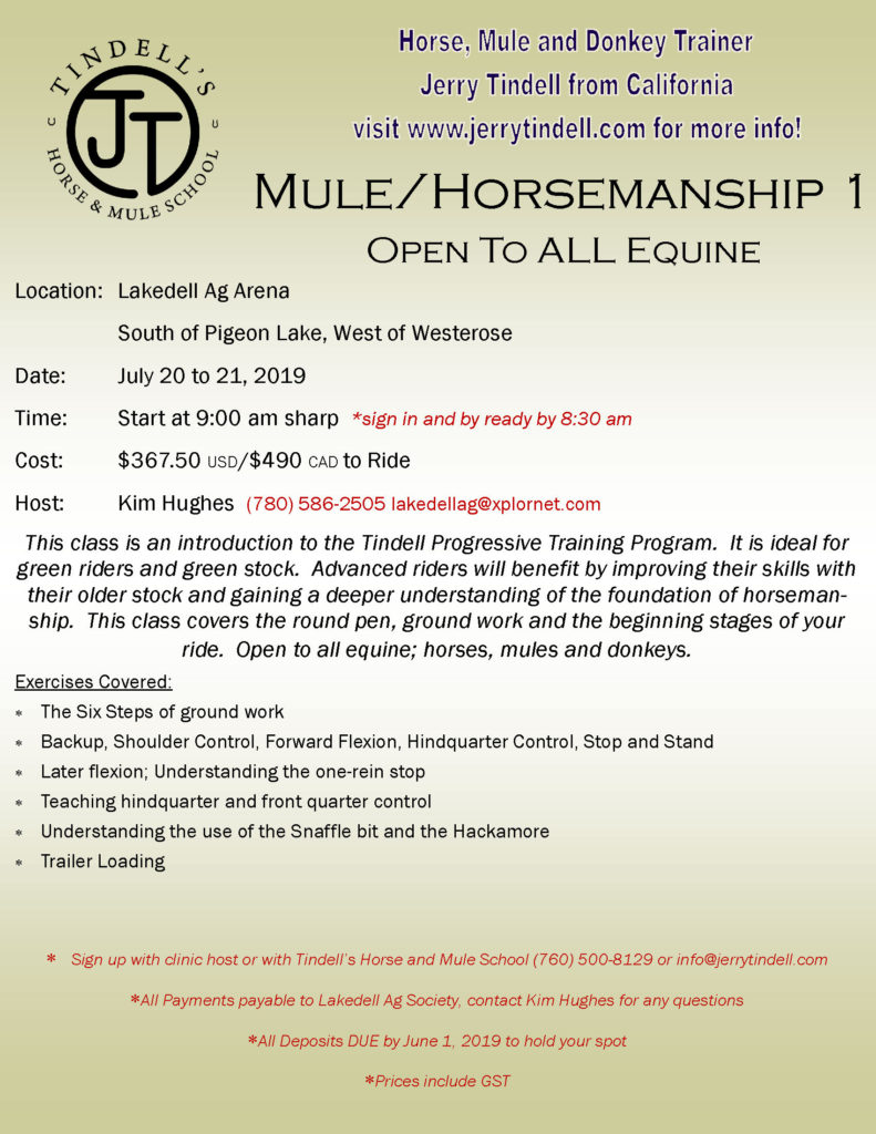 07-20-19Mule-Horsemanship-1-Flyer-Lakedell